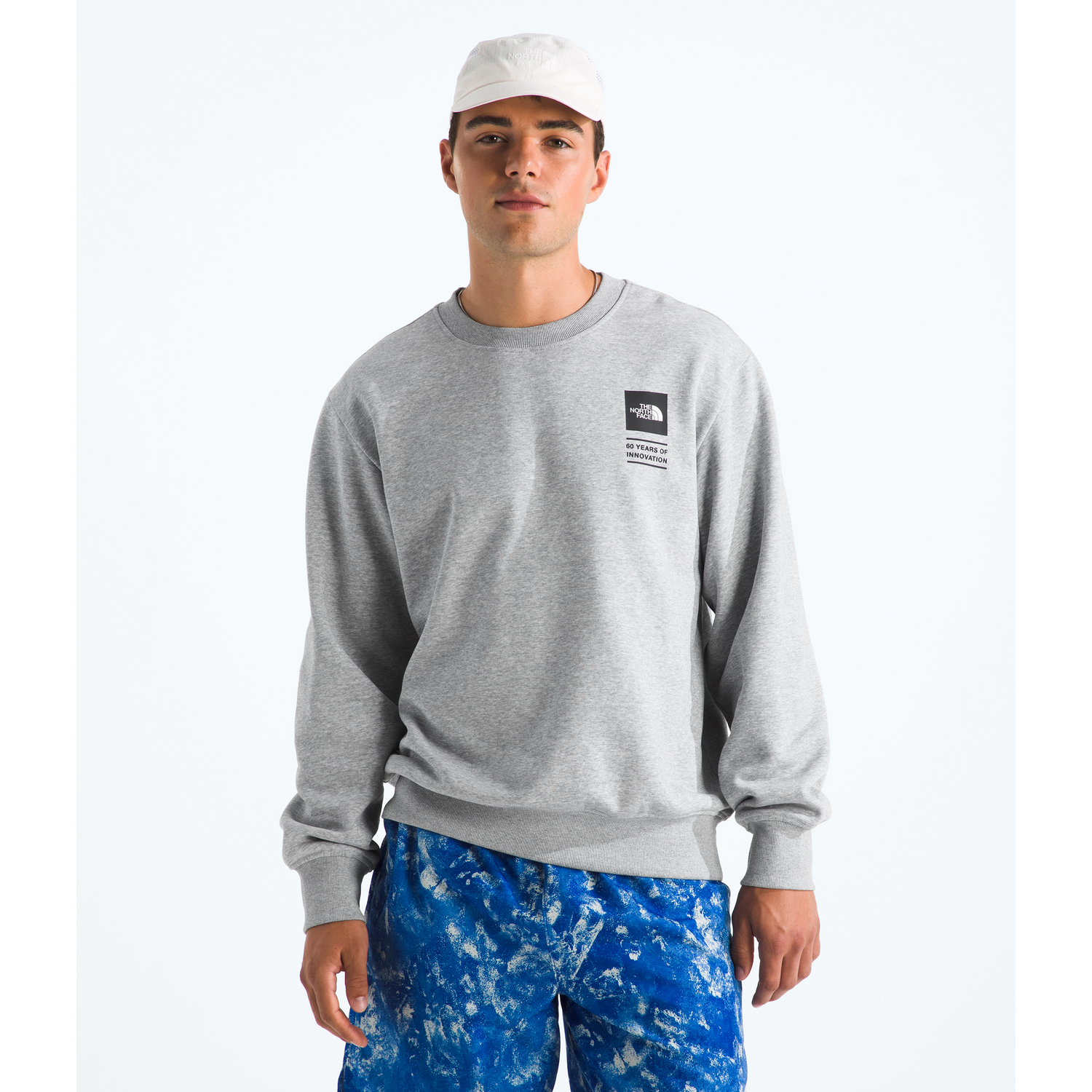 The North Face Celebration Relaxed Crew-Graphic in TNF Light Grey Heather