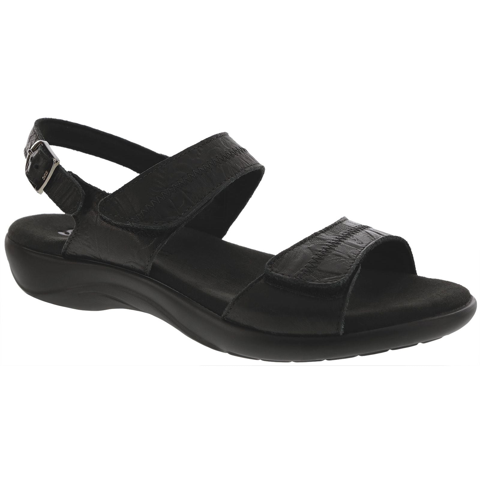 SAS Women's Nudu Heel Strap Sandal in Black Larse