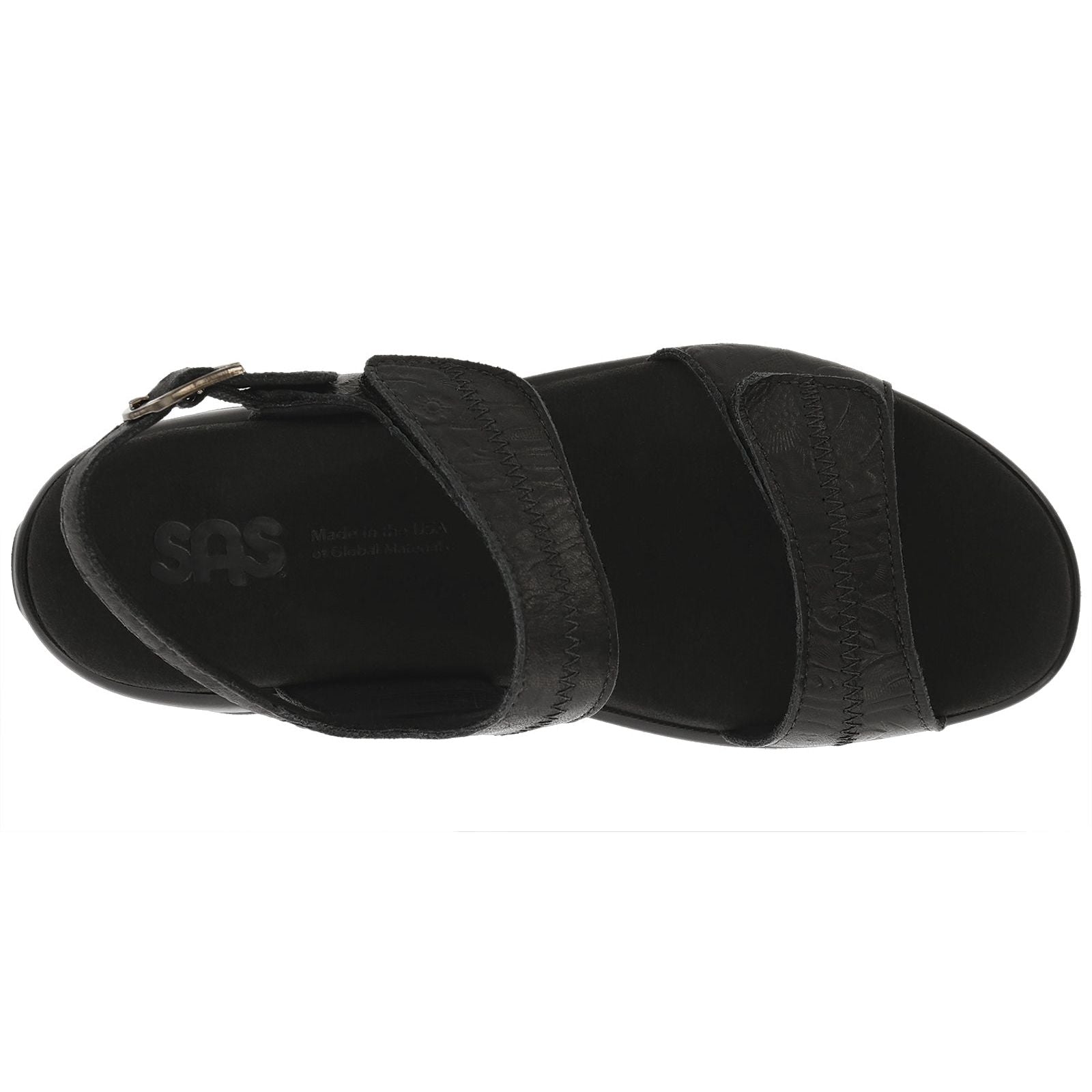 SAS Women's Nudu Heel Strap Sandal in Black Larse