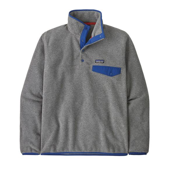 Patagonia Men's Lightweight Synchilla® Snap-T® Fleece Pullover | Nickel w/Clement Blue