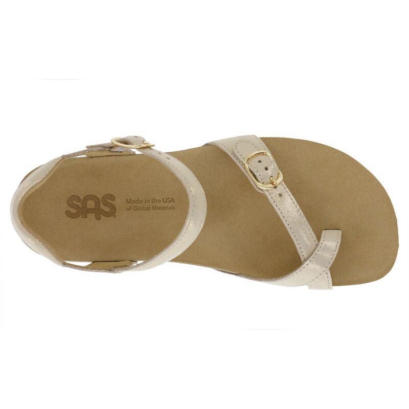 SAS Women's Pampa Toe Loop Sandal in Soft Gold