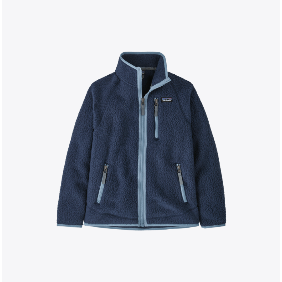 Patagonia Kids' Retro Pile Fleece Jacket | New Navy w/ Light Plume Grey