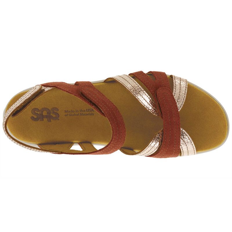 SAS Women's Pier Heel Strap Sandal in Copper