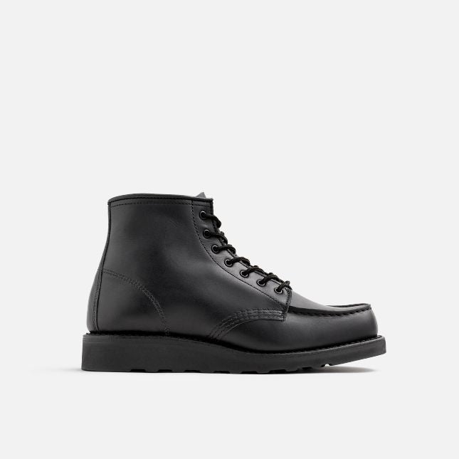 Red Wing Women's 6-inch Classic Moc Short Boot in Black Boundary Leather