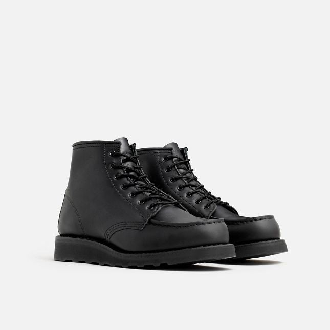 Red Wing Women's 6-inch Classic Moc Short Boot in Black Boundary Leather