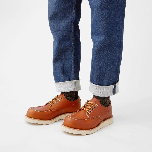Red Wing Men's Shop Moc Oxford in Oro Legacy Leather