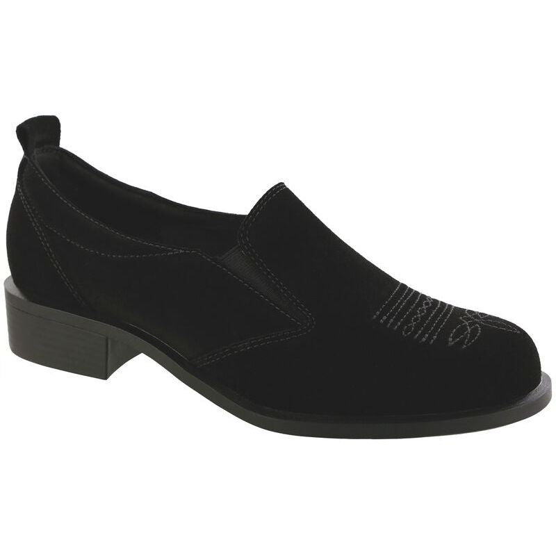 SAS Women's Saddle Oxford Dress Shoe in Black Suede
