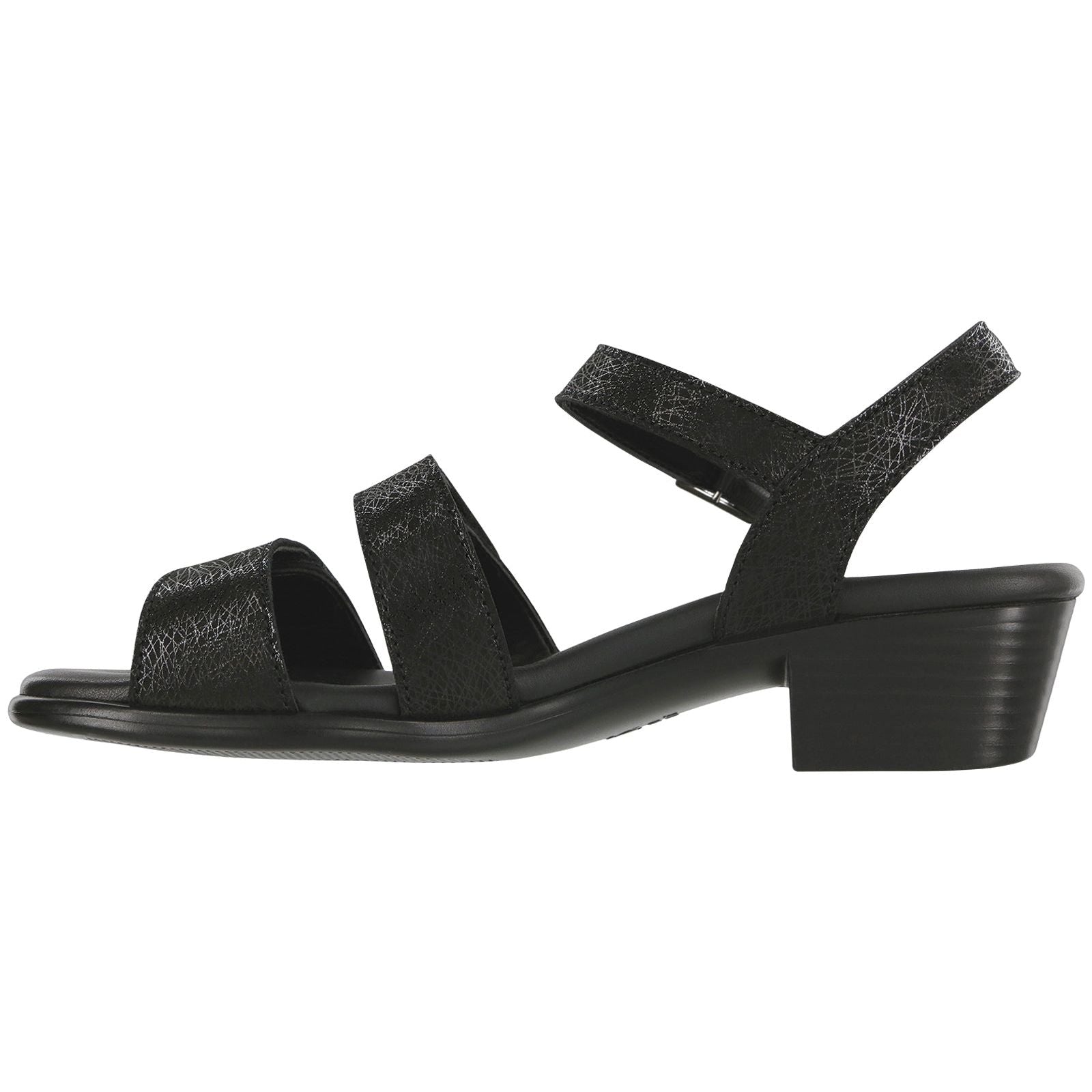 SAS Women's Savanna Heel Strap Sandal in Web Black