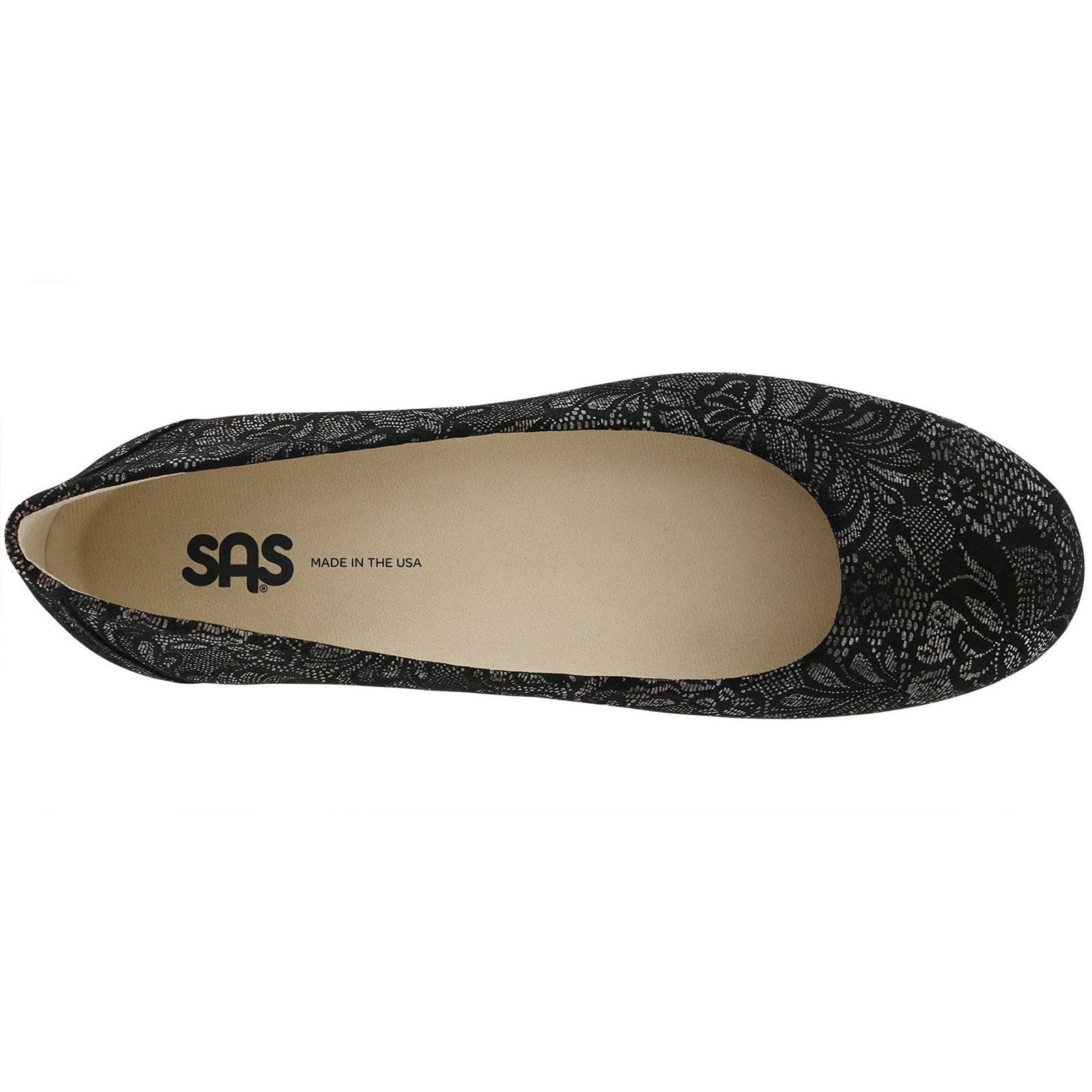 SAS Women's Scenic Ballet Flat in Black Lace