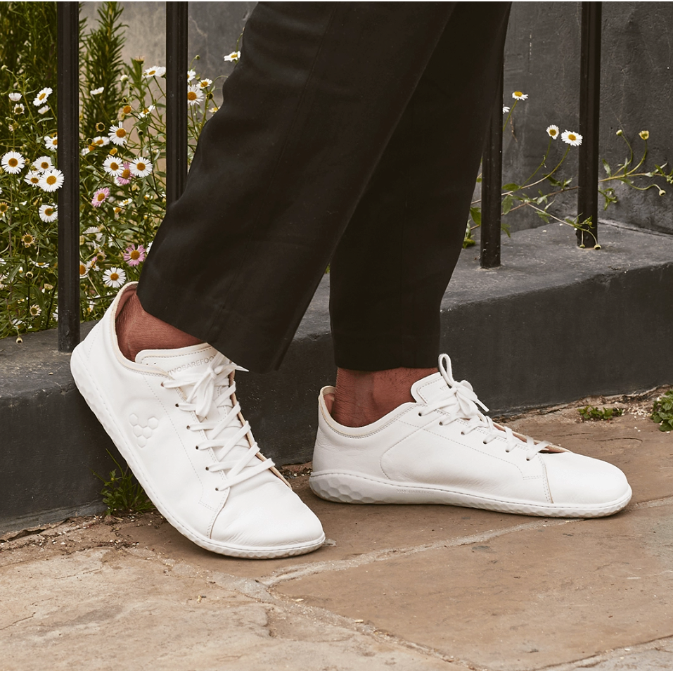 Vivobarefoot Men's Geo Court III Shoes in Bright White Men's Footwear