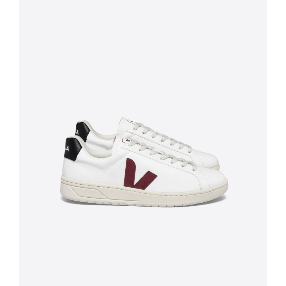 Veja Men's Urca CWL Shoe in White Marsala Black Shoes