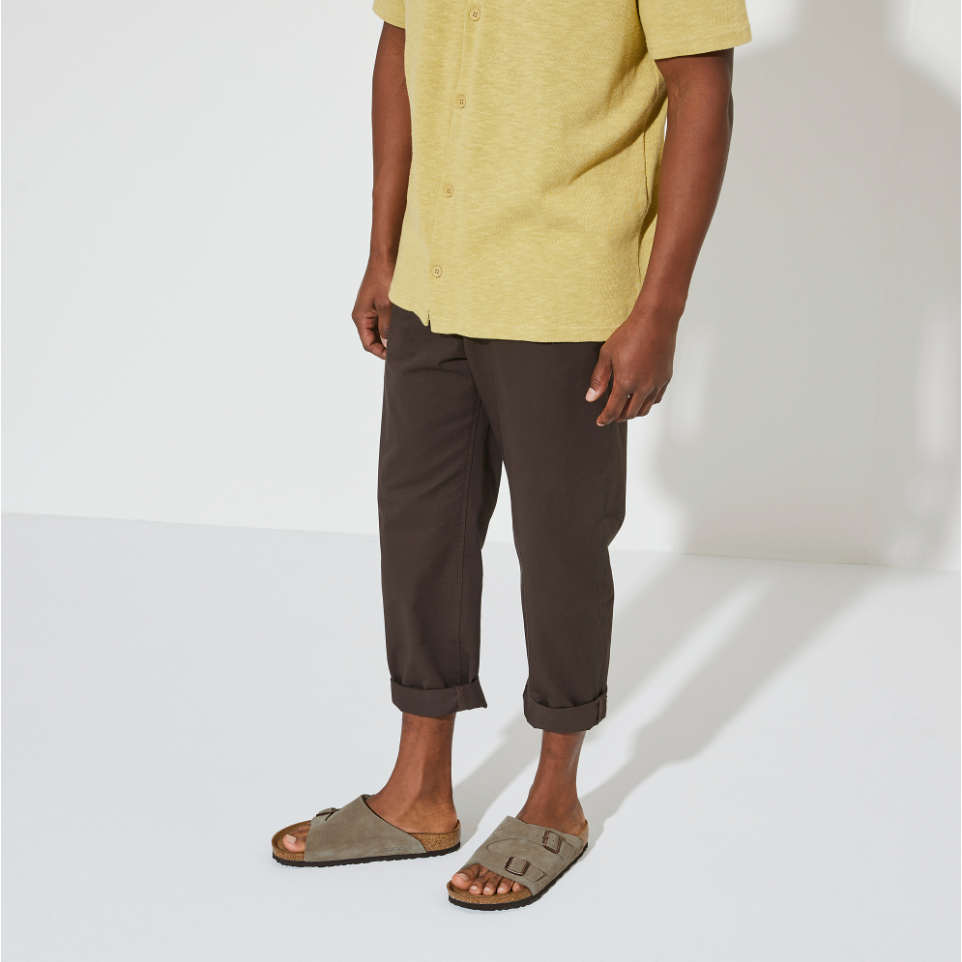 Birkenstock Zürich Suede Leather Sandal in Taupe Unisex Footwear