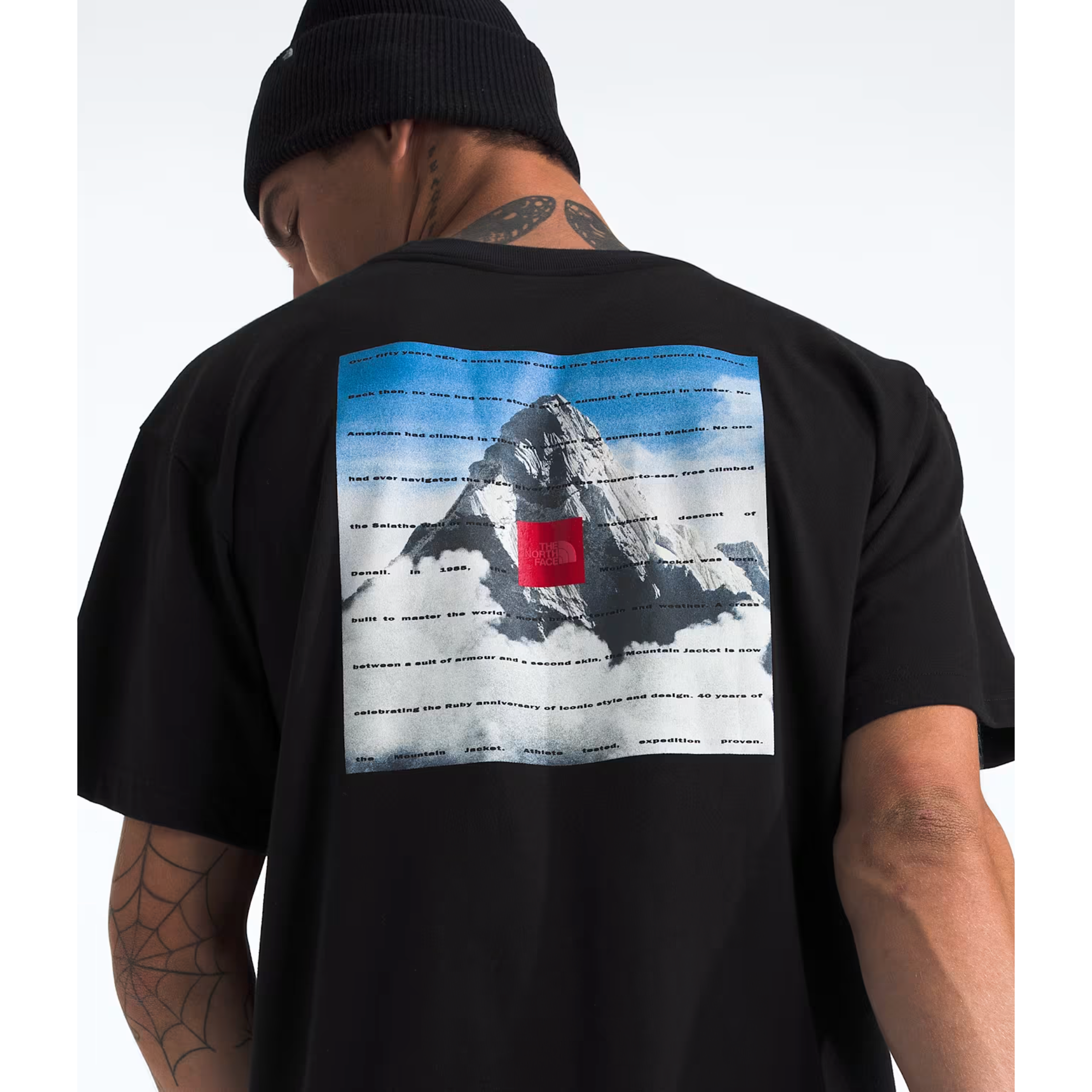 The North Face Men’s Short-Sleeve 40th Anniversary Mountain Jacket Heavyweight Tee-Footprint USA