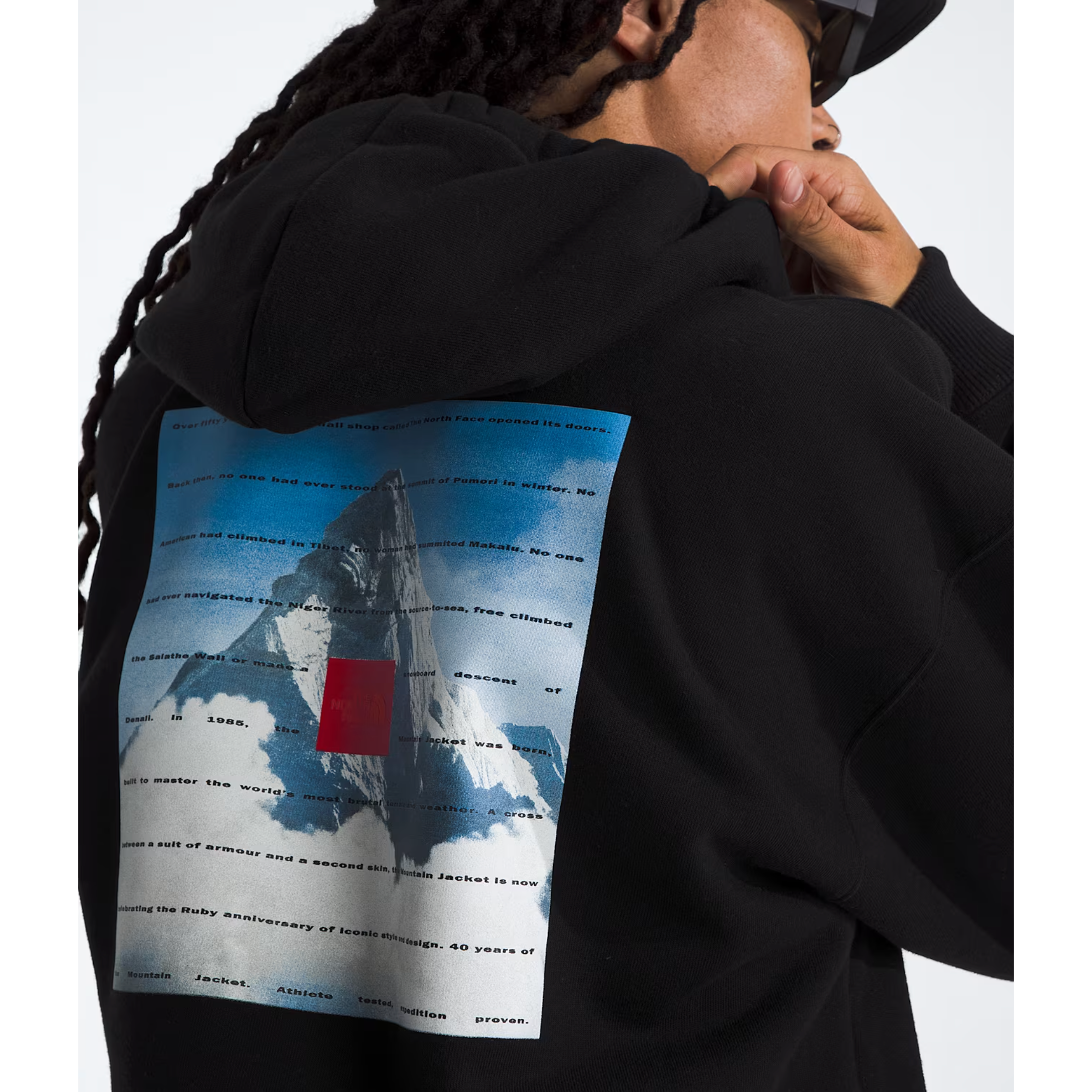 The North Face Men’s 40th Anniversary Mountain Jacket Heavyweight Hoodie-Footprint USA