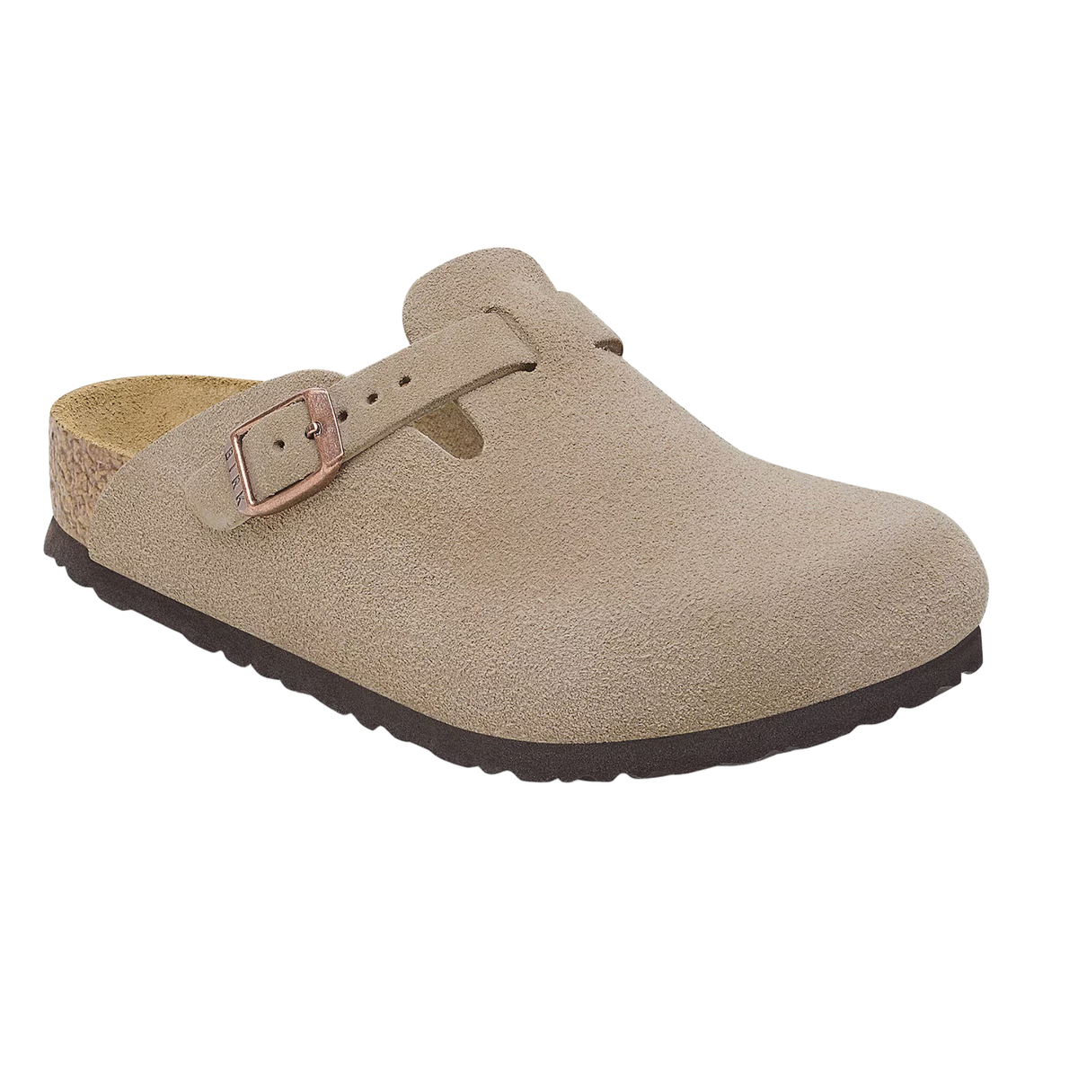 Birkenstock Boston Kids Suede Leather in Taupe