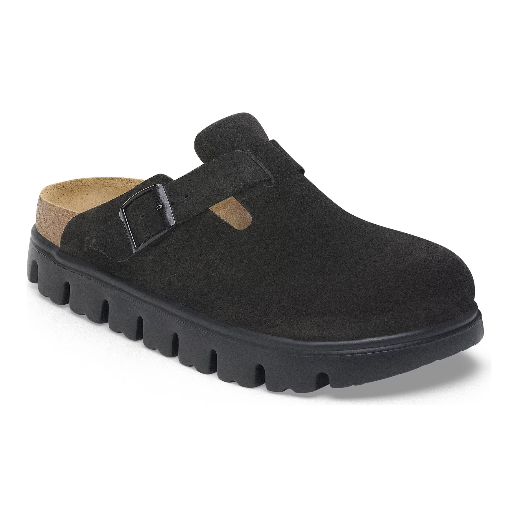 Birkenstock Boston Chunky Suede Leather in Black/Black