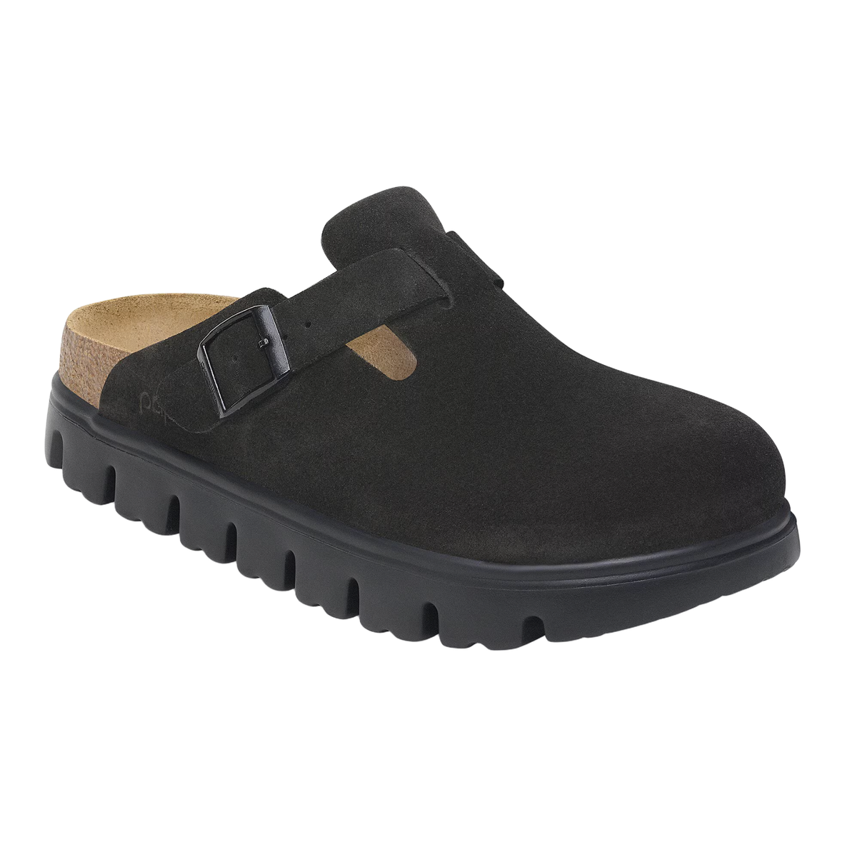 Birkenstock Boston Chunky Suede Leather in Black/Black