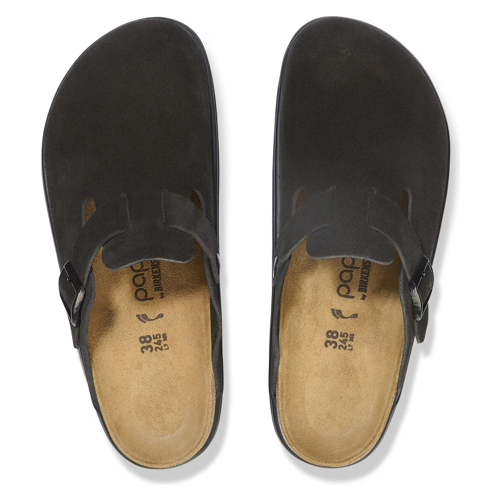 Birkenstock Boston Chunky Suede Leather in Black/Black