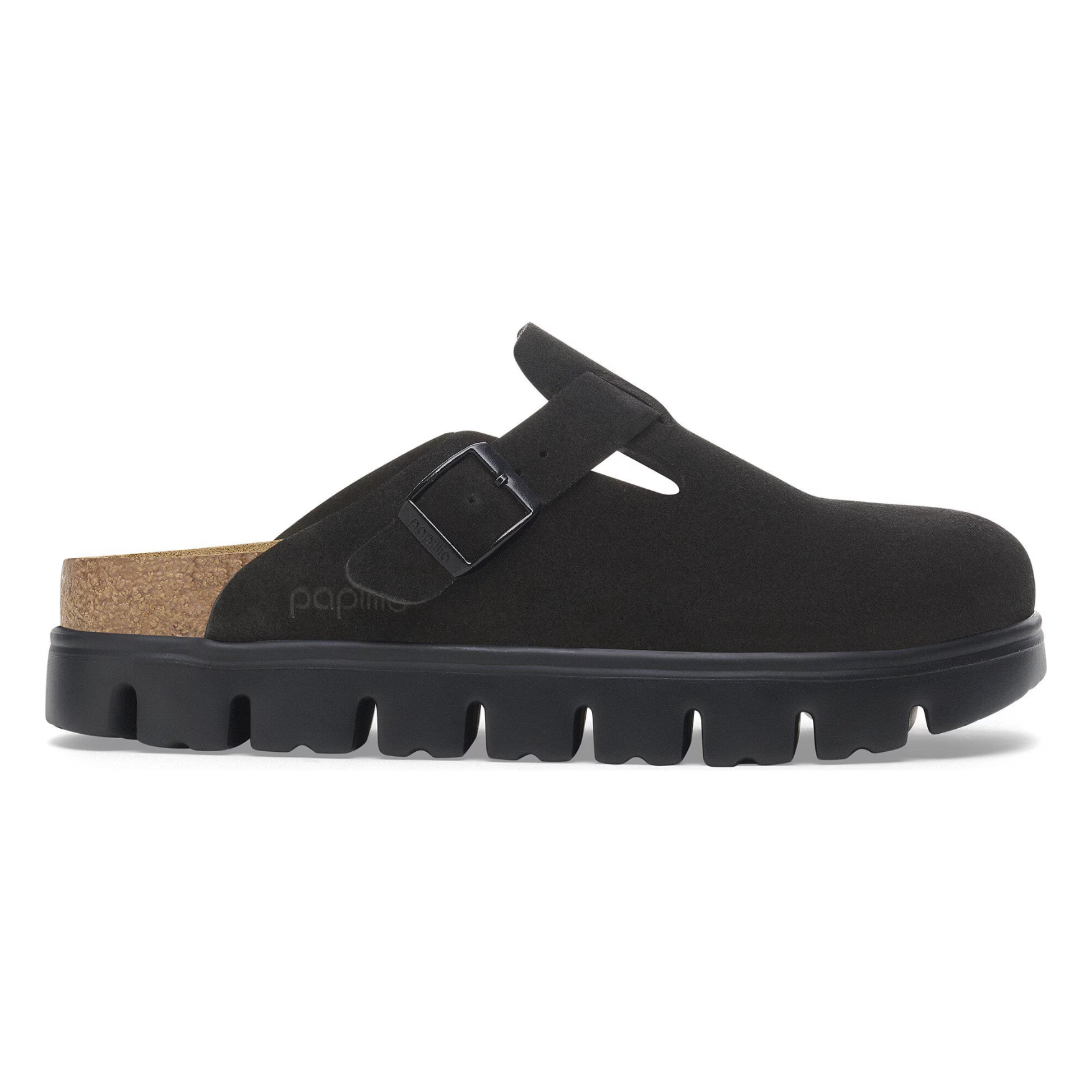 Birkenstock Boston Chunky Suede Leather in Black/Black