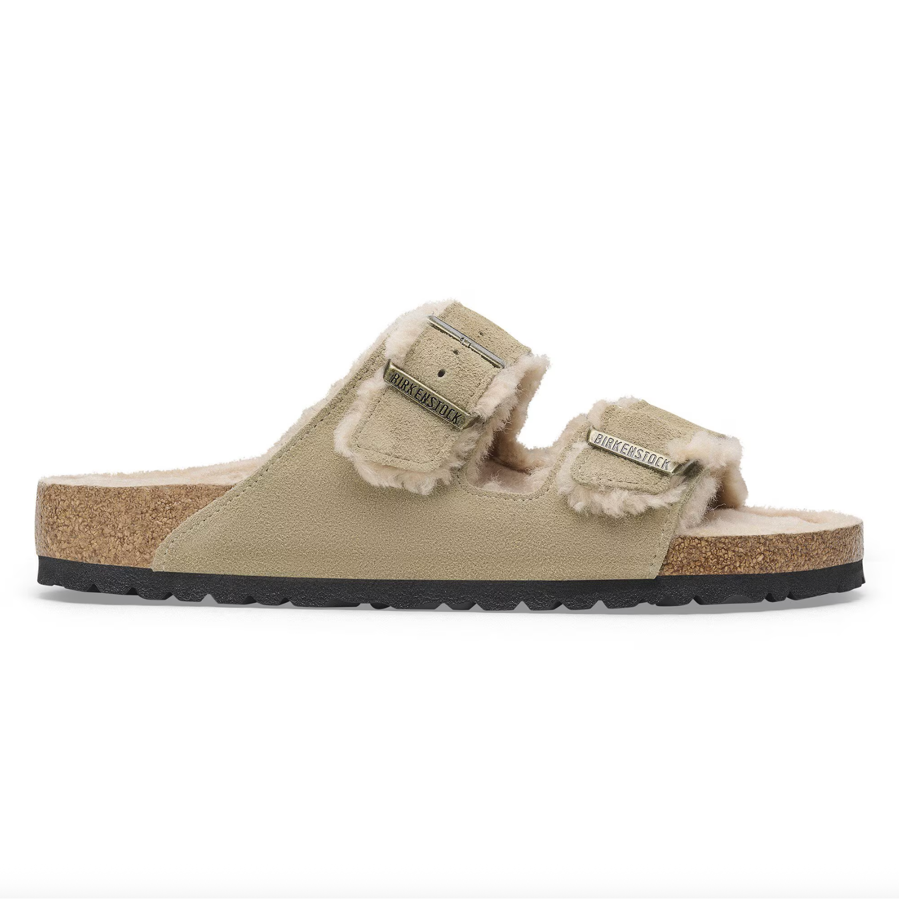 Birkenstock Women's Arizona Shearling Suede Leather in Taupe