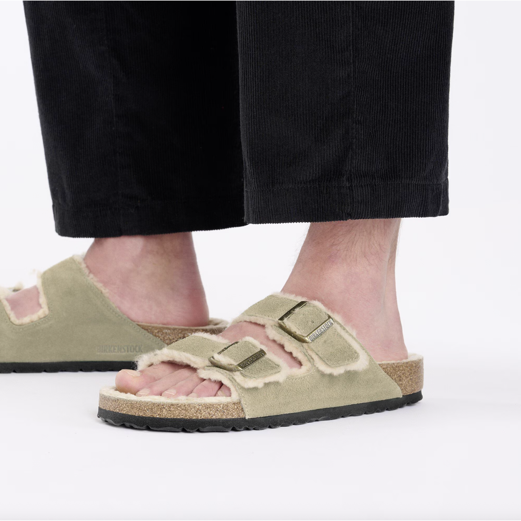 Birkenstock Women's Arizona Shearling Suede Leather in Taupe
