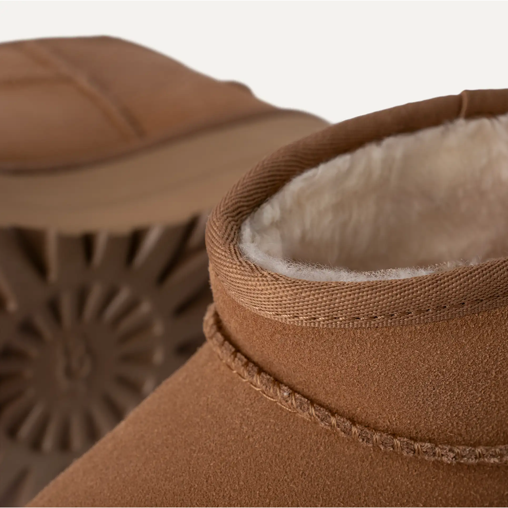UGG Women's Classic Ultra Mini Platform in Chestnut-Footprint USA