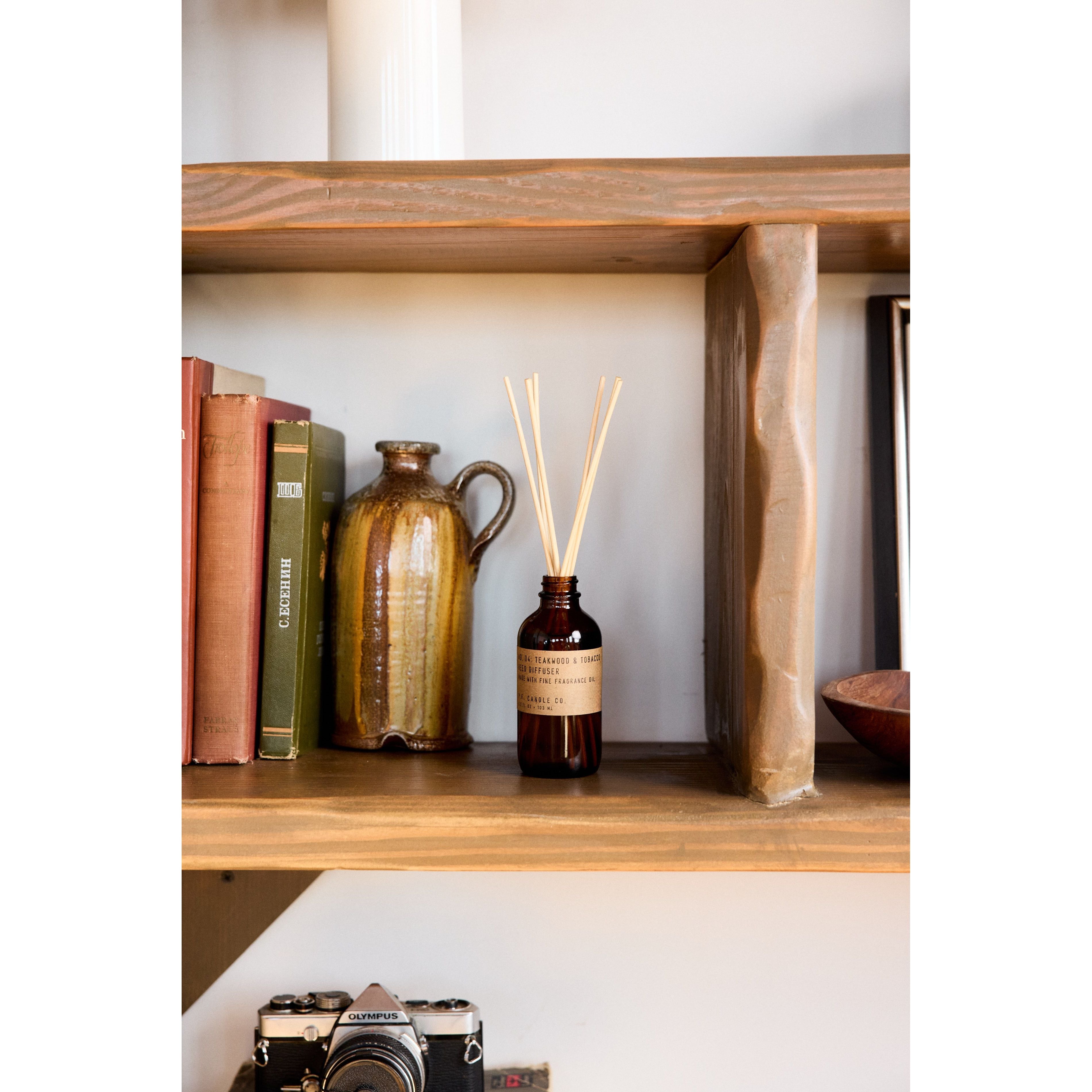 P. F. Candle Co 3.5 oz Reed Diffuser - Teakwood & Tobacco-Footprint USA