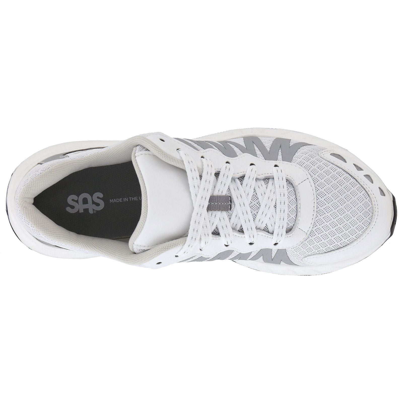 SAS Women's Tempo Lace Up Sneaker in White / Silver