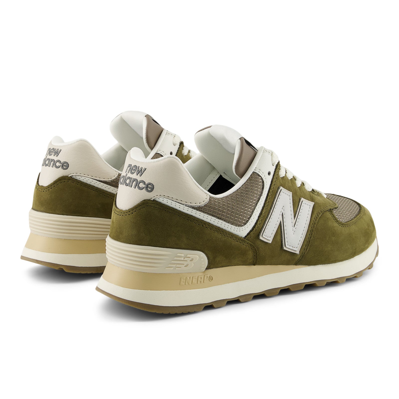 New Balance Men's 574 in Calcium with Dark Silver Metallic