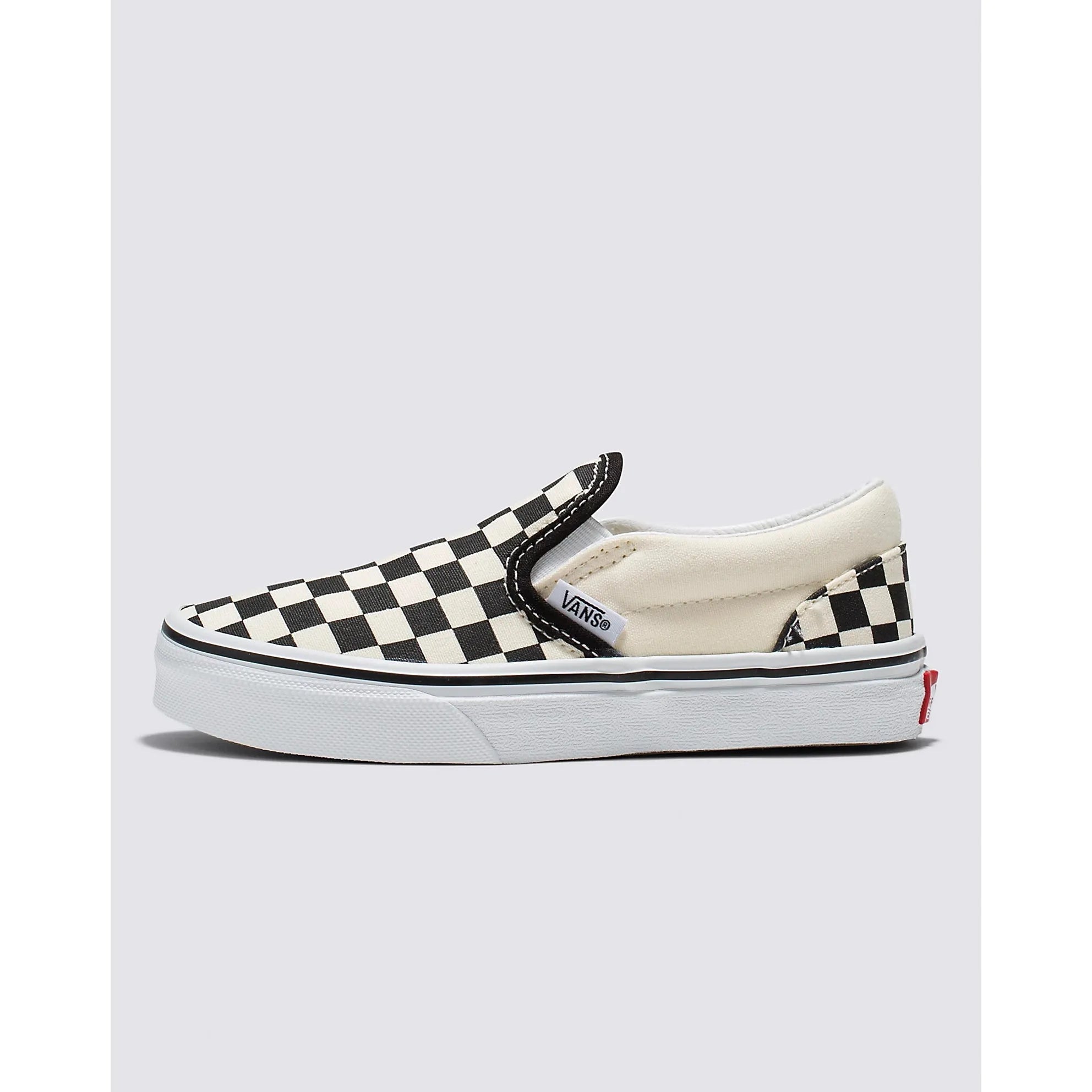 Vans Kids Classic Slip On Checkerboard Shoe Black White 11