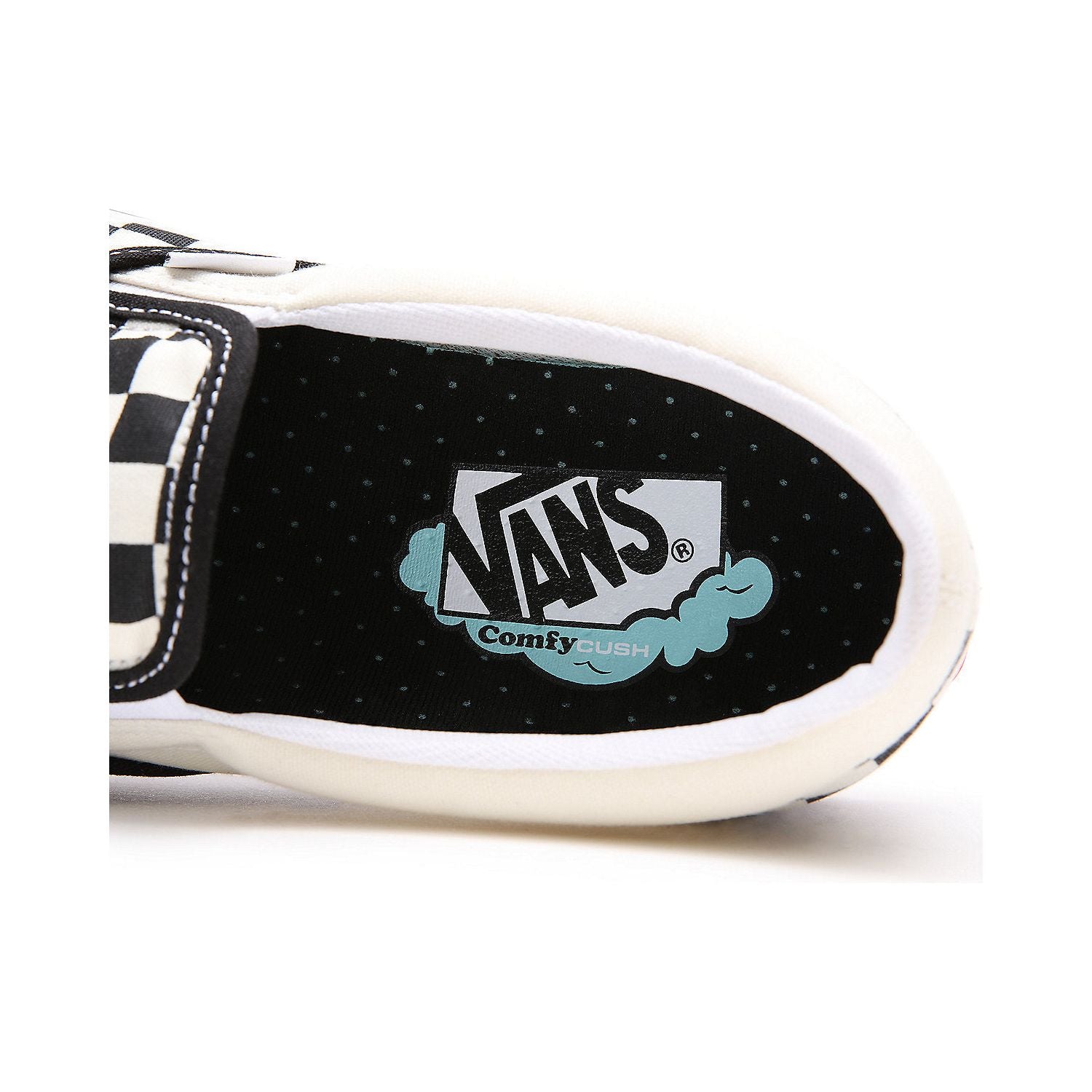 Vans Classic Slip-on Comfycush™ Checkerboard Shoe in Black Off White Shoes