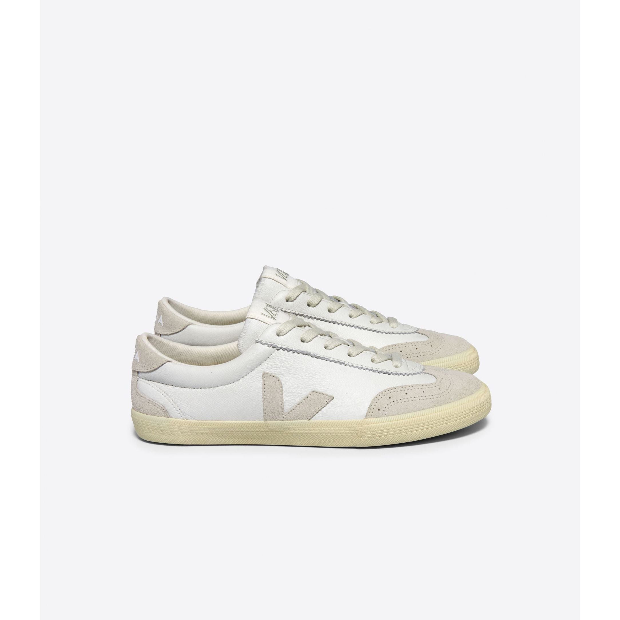 Veja Women's Volley Leather Sneaker in White Natural Women's Footwear