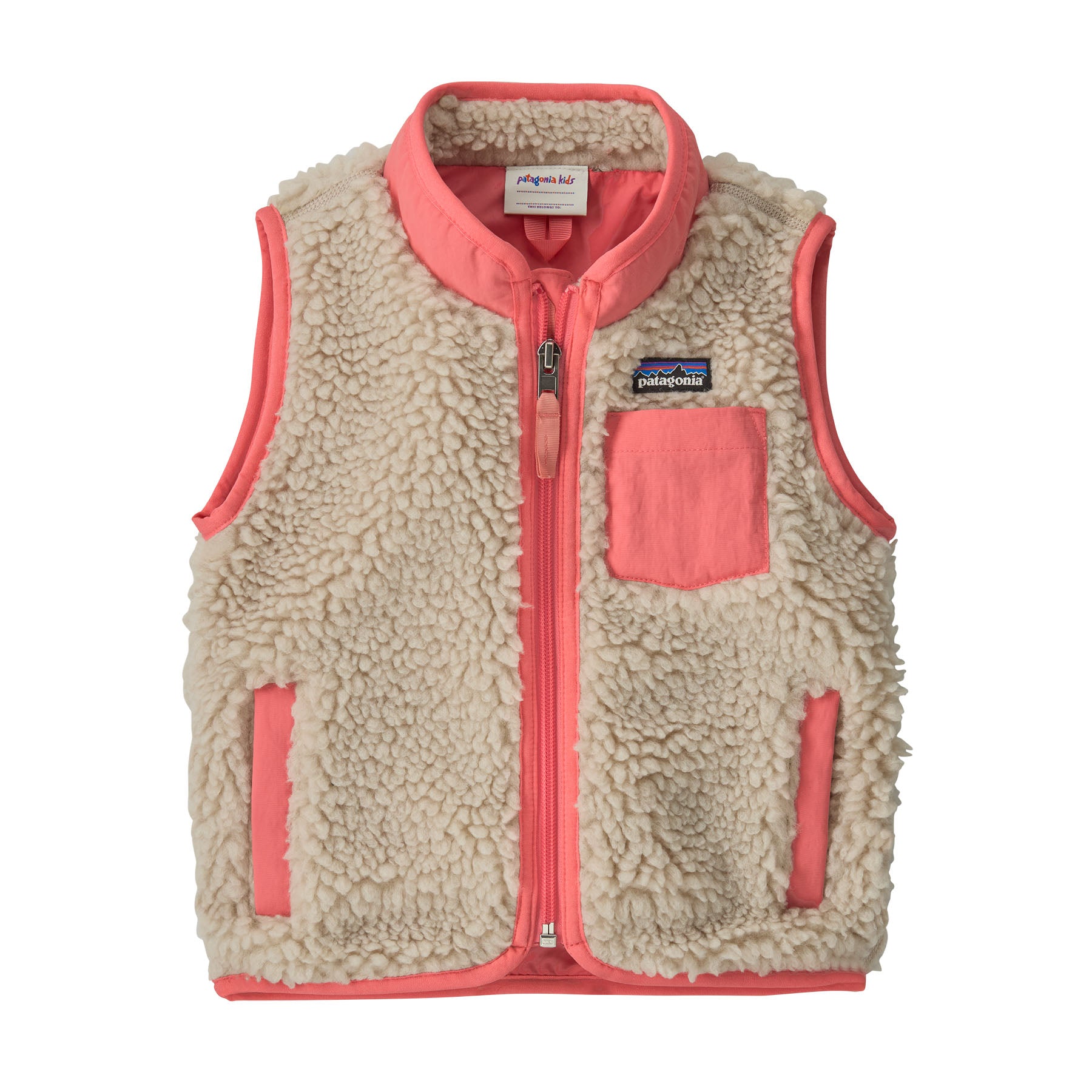 Patagonia Baby Retro-X® Fleece Vest | Natural w/ Sparkle Pink