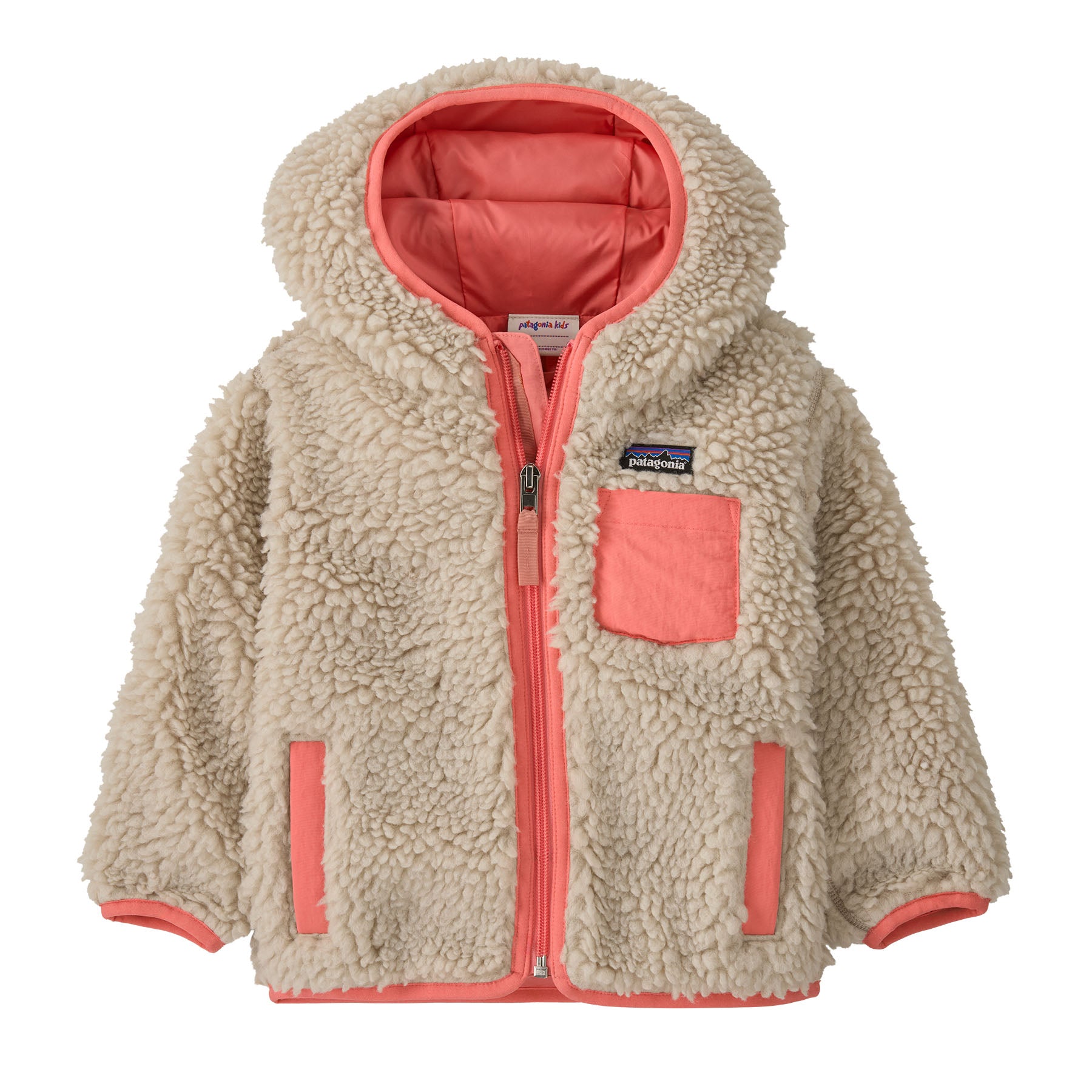 Patagonia Baby Retro-X® Fleece Hoody | Natural w/ Sparkle Pink