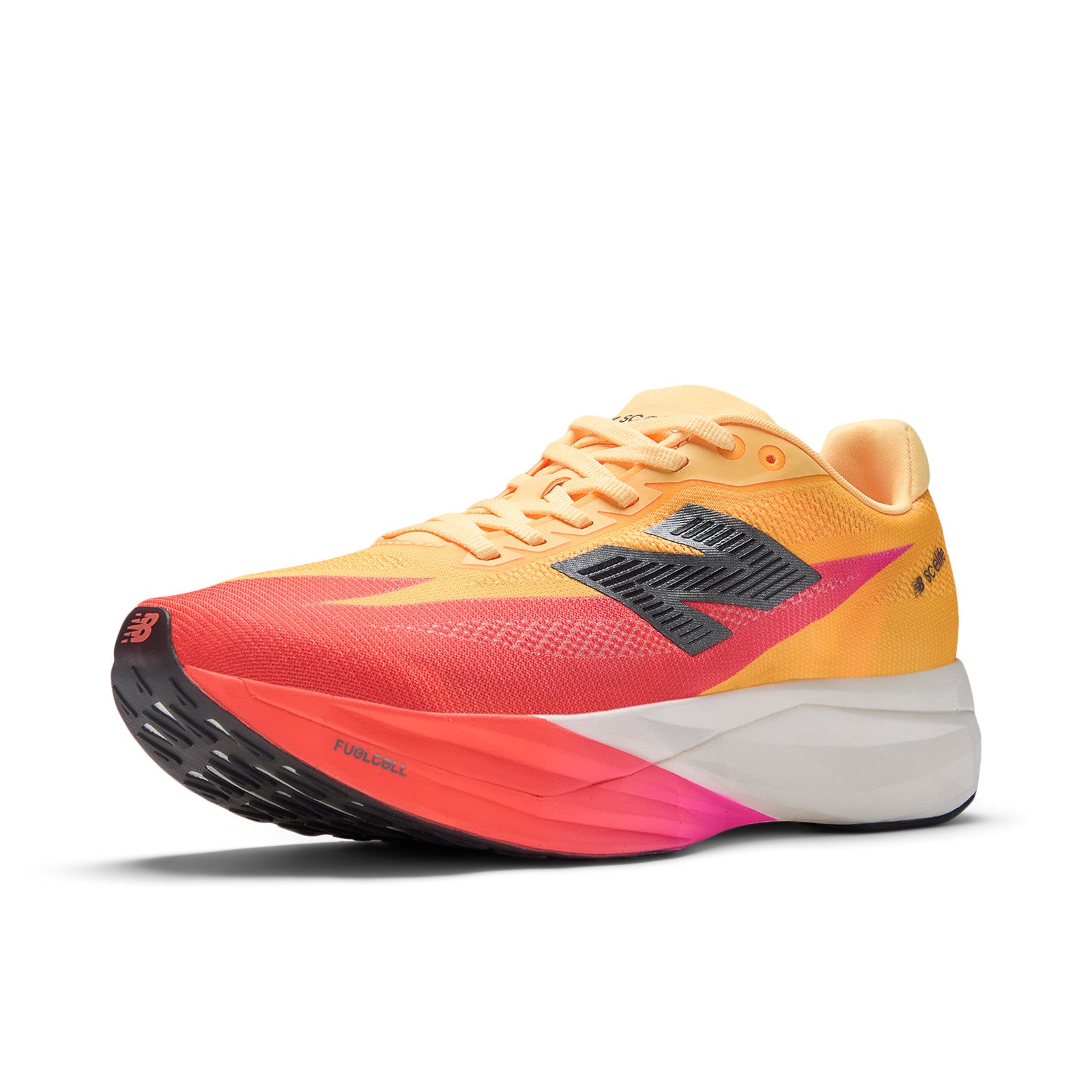 New Balance Women's FuelCell SuperComp Elite v5 in Tangerine Heat/White Peach/Pink Heat