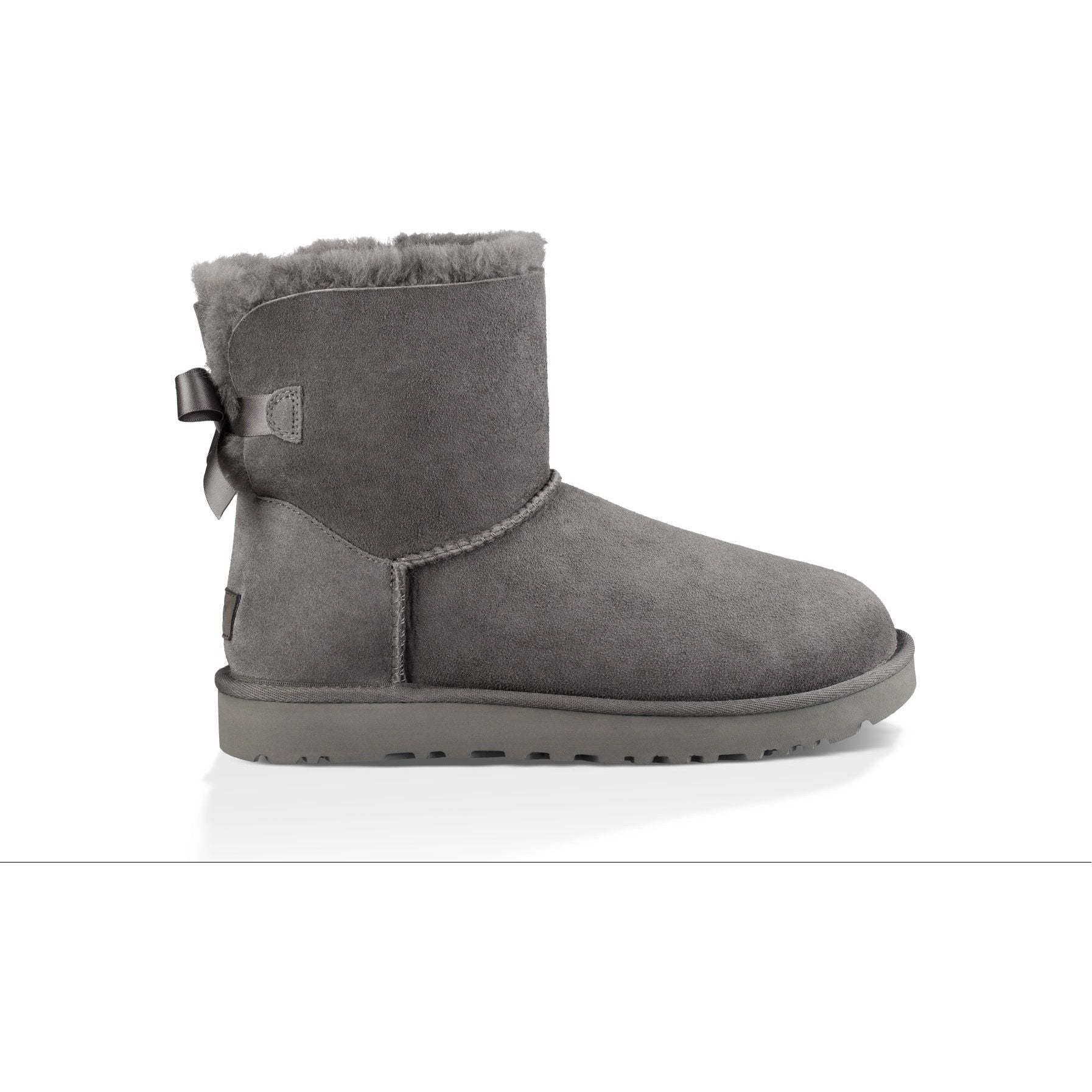 UGG Women's Mini Bailey Bow II Boot in Grey-Footprint USA