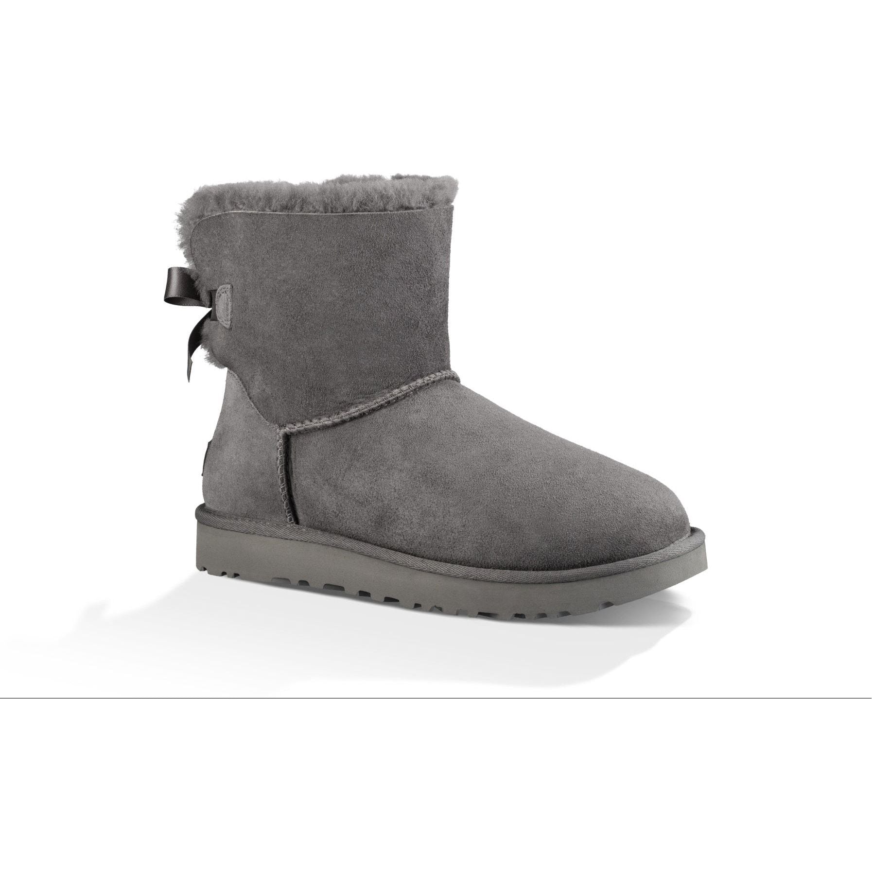 UGG Women's Mini Bailey Bow II Boot in Grey-Footprint USA