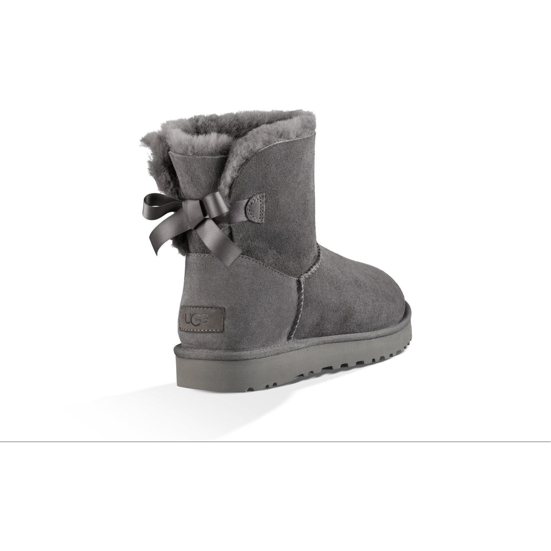 UGG Women's Mini Bailey Bow II Boot in Grey-Footprint USA