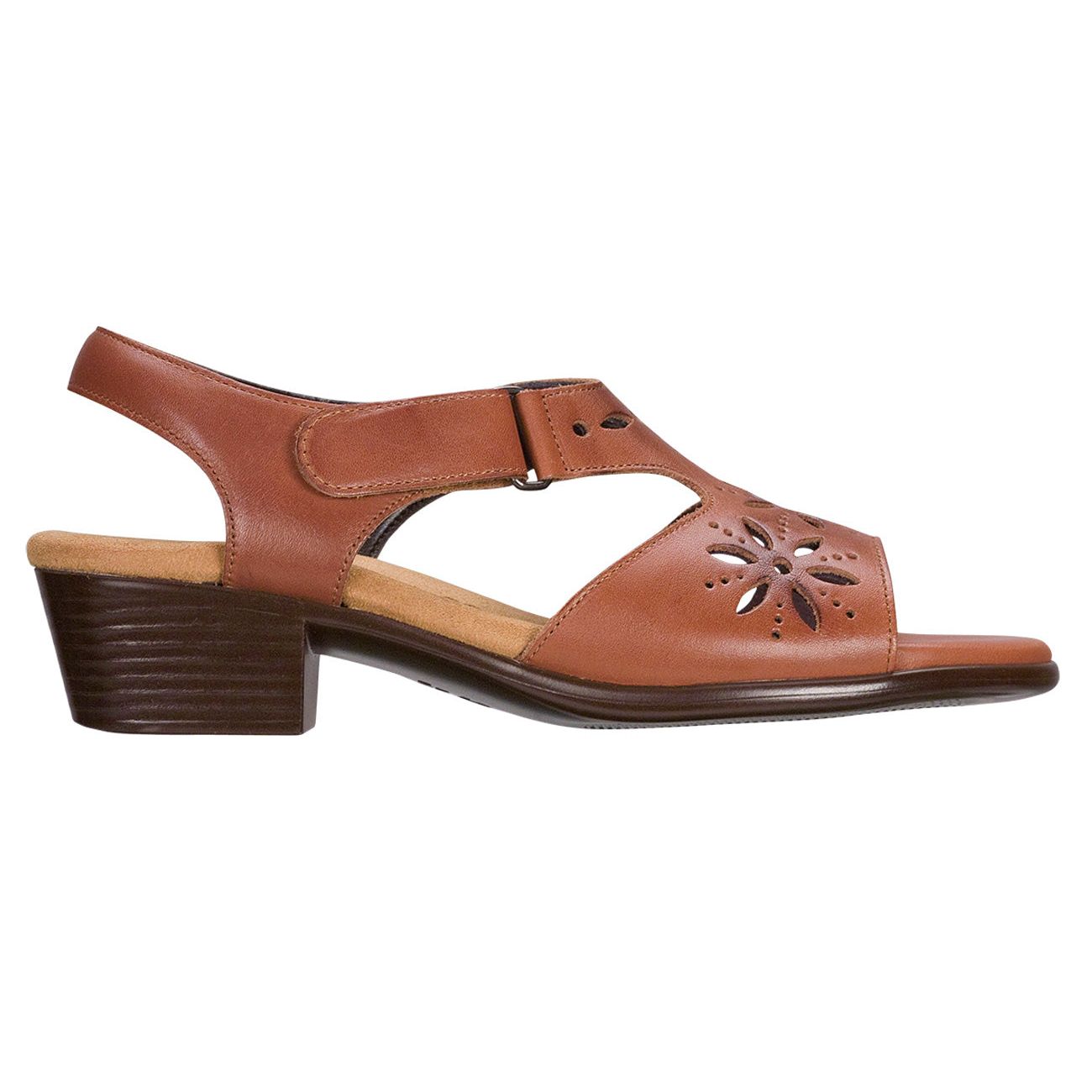 SAS Women's Sunburst Heel Strap Sandal in Chestnut