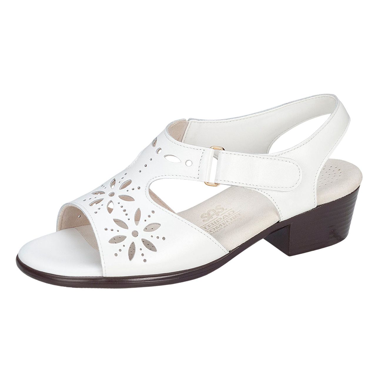 SAS Women's Sunburst Heel Strap Sandal in White