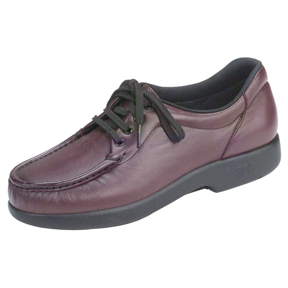 SAS Women's Take Time Lace Up Loafer in Antique Wine