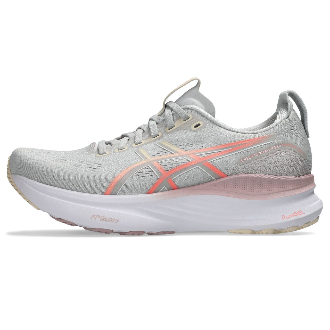 Asics Women's Gel-Kayano 32 Running Shoes in Cloud Grey/Seashell