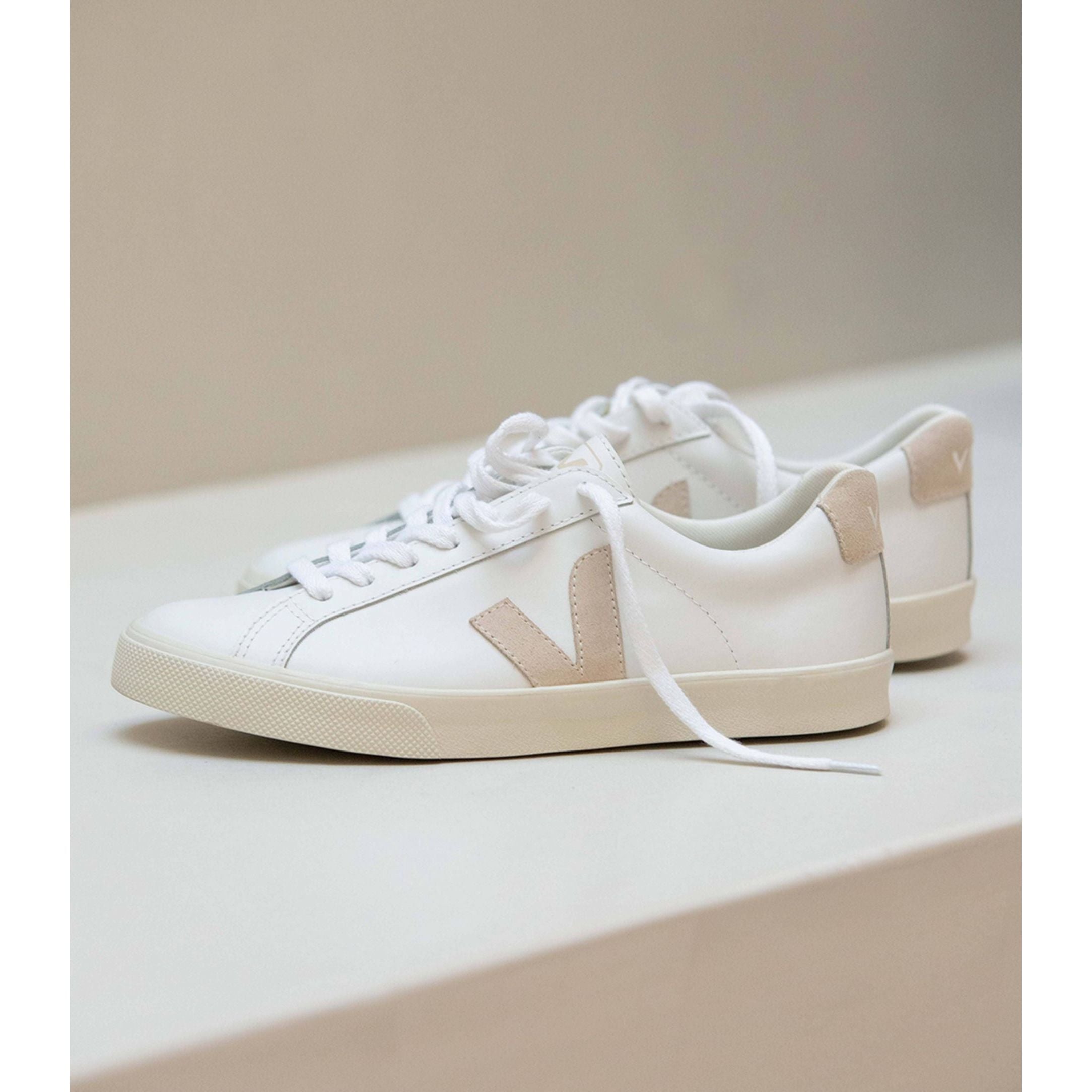 Veja Women's Esplar Leather Sneaker in White Sable Unisex Footwear