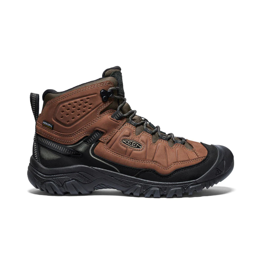 Keen Men's Targhee IV Waterproof Hiking Boot in Bison Black Shoes