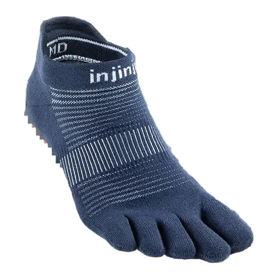 Injinji Men's Performance Run No Show Ultra Thin Sock in Navy Accessories