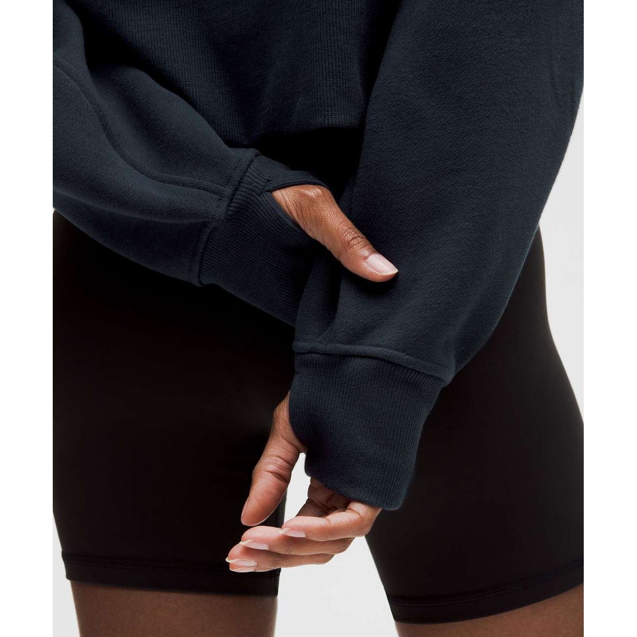 Lululemon Women's Scuba Oversized Half-Zip Hoodie in True Navy/Gold