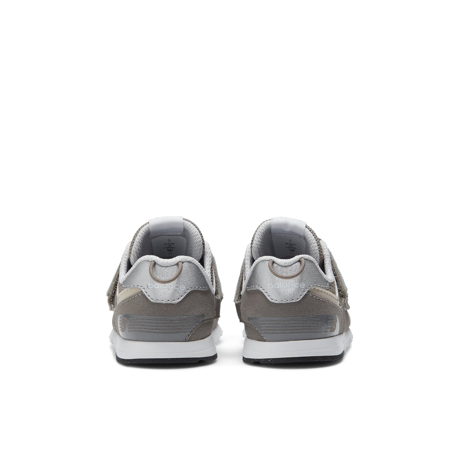 New Balance Kids' 574 NEW-B Hook & Loop in Rain Cloud with Silver Metallic Kid's Footwear