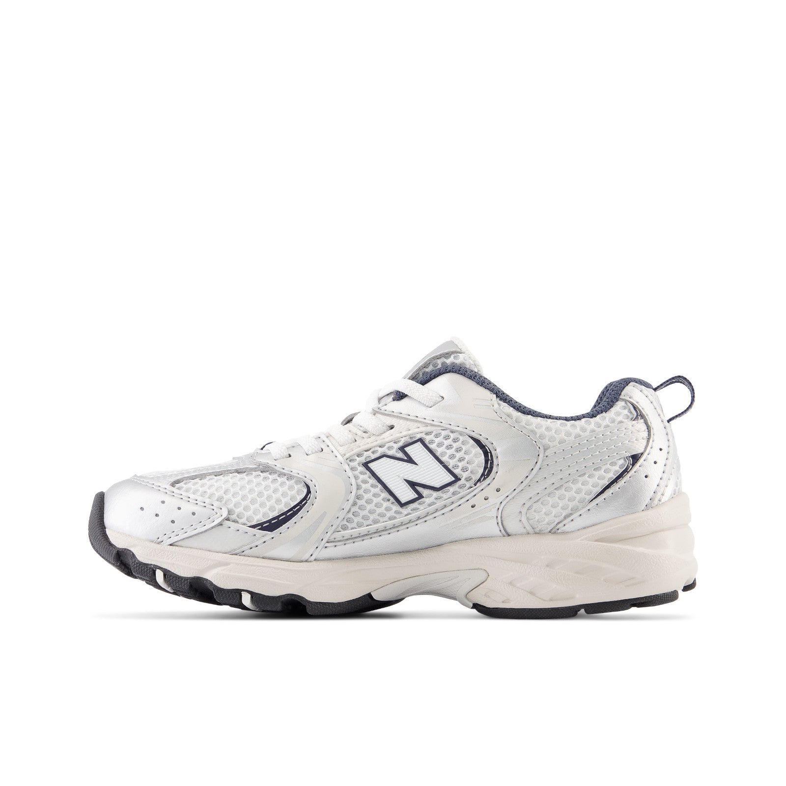 New Balance Kid's 530 Bungee in Summer Fog with Nimbus Cloud and NB Navy