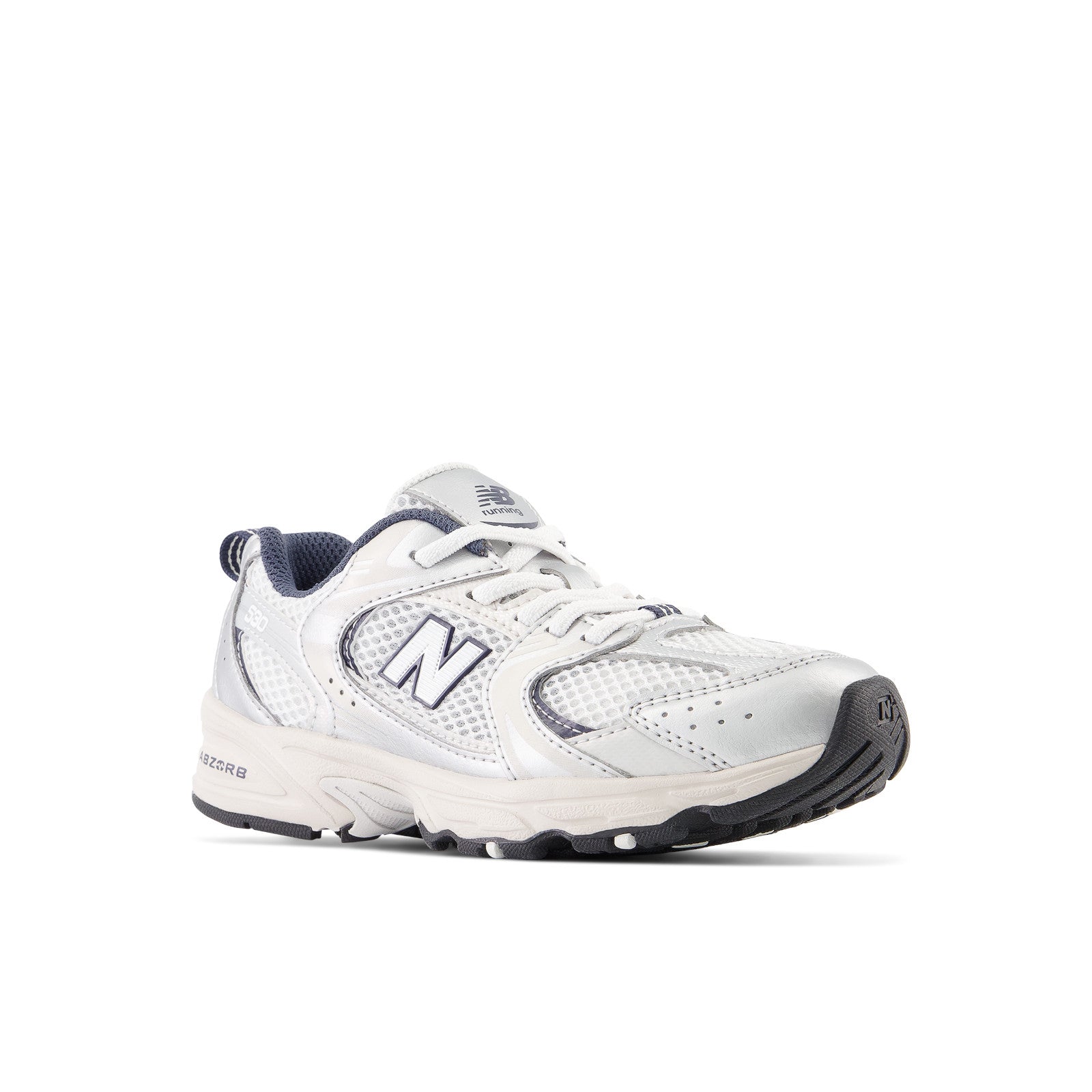 New Balance Kid's 530 Bungee in Summer Fog with Nimbus Cloud and NB Navy