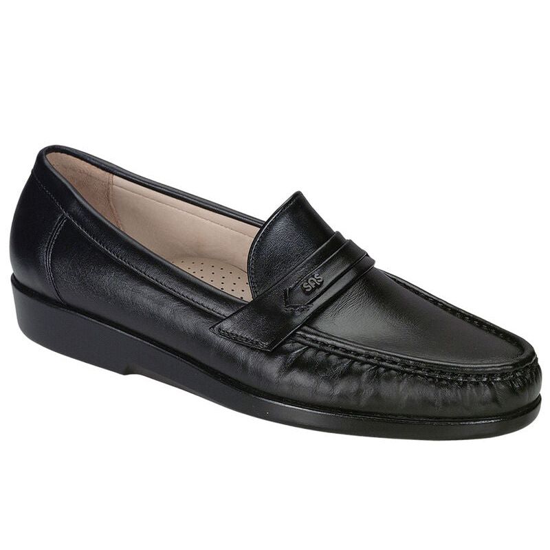 SAS Men's Ace Slip On Loafer in Black Leather